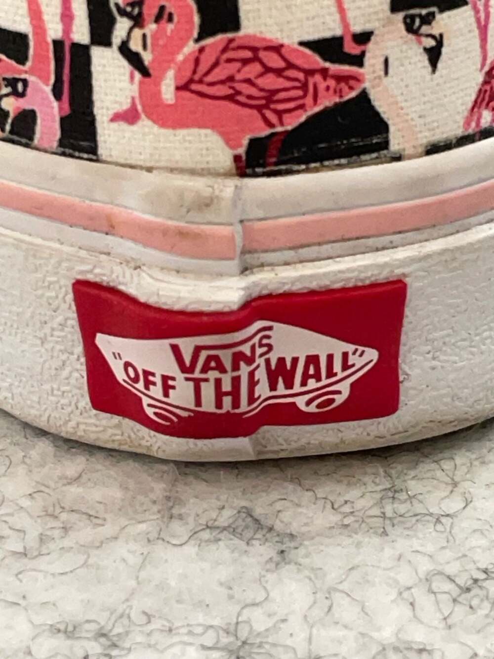 Vans Classic Slip-On Customs Checkered Flamingo Print Shoes - Picture 6 of 11